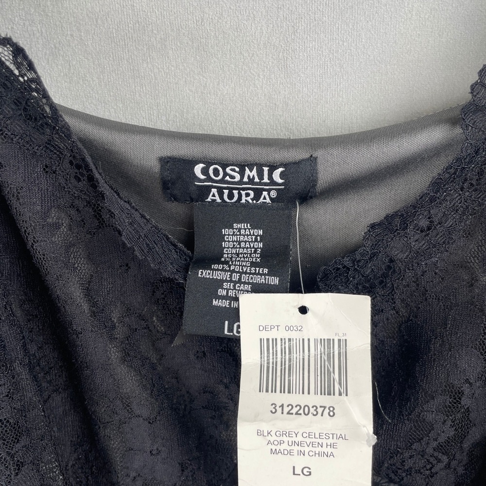 Cosmic Aura Hot Topic Black Celestial Lace Slip Dress Witchy Whimsigoth Moon L - Picture 5 of 8